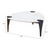 36" White and Black Sintered Stone Faux Leather And Steel Triangle Coffee Table