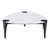 36" White and Black Sintered Stone Faux Leather And Steel Triangle Coffee Table