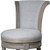 30" Gray Solid Wood and Linen Bar Height Swivel Bar Chair