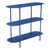 36" Blue Steel Oval Console Table With Two Shelves