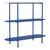 36" Blue Steel Oval Console Table With Two Shelves