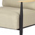 28" Beige Black and Natural Upholstered Cushion and Solid Wood Arm Chair