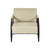 28" Beige Black and Natural Upholstered Cushion and Solid Wood Arm Chair