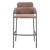 Set of Two 30" Brown and Black Faux Shearling and Steel Bar Height Bar Chairs