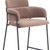 Set of Two 30" Brown and Black Faux Shearling and Steel Bar Height Bar Chairs