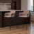 Set of Two 30" Brown and Black Faux Shearling and Steel Bar Height Bar Chairs