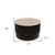 31" White And Dark Brown Genuine Marble And Solid Wood Round Drum Coffee Table