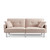 85" Beige Polyester Blend Convertible Futon Sleeper Sofa And Toss Pillows With Silver Legs