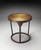 24" Copper and Bronze Metal Round Pedestal End Table