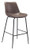31" Brown and Black Steel Low Back Bar Height Bar Chair