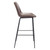 31" Brown and Black Steel Low Back Bar Height Bar Chair