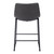 Set of Two 24" Charcoal and Black Faux Leather and Steel Counter Height Bar Chairs