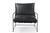 28" Black Genuine Leather Distressed Arm Chair