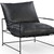 28" Black Genuine Leather Distressed Arm Chair