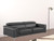 Three Piece Gray Top Grain Leather Five Person Seating Set