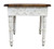 24" Ivory And Brown Distressed Solid Wood Square End Table