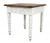 24" Ivory And Brown Distressed Solid Wood Square End Table
