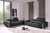 Two Piece Indoor Dark Gray Italian Leather Five Person Seating Set