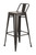 Set of Four 26" Black Steel and Metal Low Back Counter Height Bar Chairs