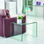 19" Clear Glass Sled End Table