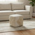 18" Natural and Off White Cotton Jute And Wool Geometric Cube Pouf Ottoman - 880016440683