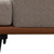 29" Beige Terra Cotta and Black Linen Upholstered Wood Barrel Chair