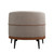 29" Beige Terra Cotta and Black Linen Upholstered Wood Barrel Chair