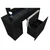 62" Black Wood And Glass Six Drawer Vanity Table With Mirror Seating And Lights