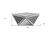38" Silver Glass Square Mirrored Coffee Table