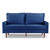 69" Blue Velvet Sofa With Dark Brown Legs