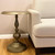 24" Brass Aluminum Round Pedestal End Table