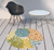 4' Blue And Yellow Round Indoor Outdoor Area Rug