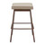 Set of Two 27" Beige and Walnut Faux Leather and Steel Backless Counter Height Bar Chairs