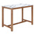 48" White and Natural Faux Marble and Solid Wood Rectangular Bar Table