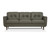 83" Green Leather Sofa With Black Legs