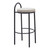 Set of Two 30" Beige and Black Chenille and Steel Low Back Bar Height Bar Chairs