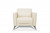 35" Cream and Black Genuine Leather Arm Chair
