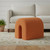17" Orange Boucle Oval Footstool Ottoman