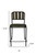 25" Brown And Black Iron Counter Height Bar Chair