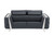 72" Dark Gray And Silver Genuine Leather Loveseat