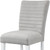 Set of Two 25" Gray and White Velvet and Solid Wood Counter Height Bar Chairs