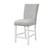 Set of Two 25" Gray and White Velvet and Solid Wood Counter Height Bar Chairs