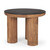 18" Brown And Black Reclaimed Wood Distressed Round End Table