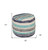 18" Blue Cotton Cylinder Striped Pouf Ottoman Decor