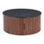 32" Black and Walnut Wood Round Drum Coffee Table