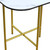 22" White And Gold Ceramic And Metal Square End Table
