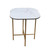 22" White And Gold Ceramic And Metal Square End Table