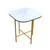 22" White And Gold Ceramic And Metal Square End Table