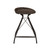 25" Brown and Black Leather and Iron Low Back Counter Height Swivel Bar Chair