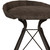 25" Brown and Black Leather and Iron Low Back Counter Height Swivel Bar Chair